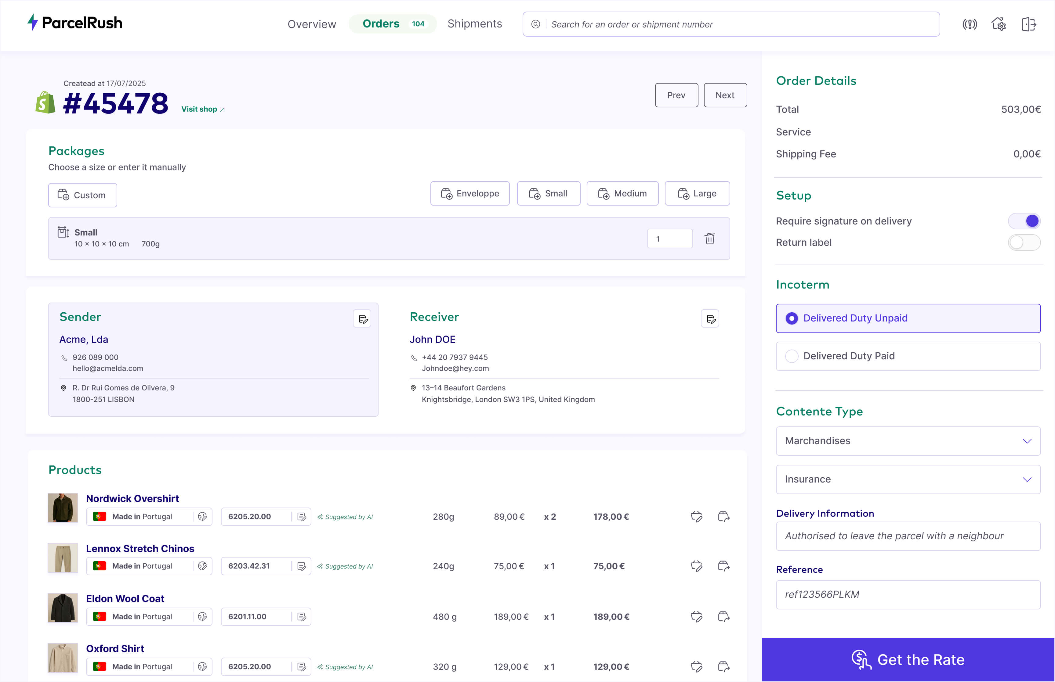 shipping process faster than ever